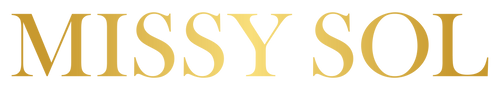 Gold 'MISSY SOL' text on a white background
